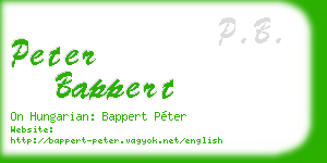 peter bappert business card